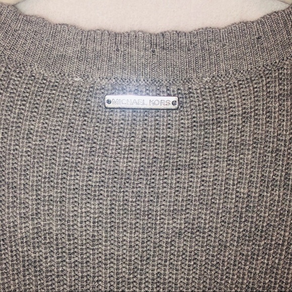 NWT Michael Kors Gray Lace Up Front Knit Sweater Size Medium - Picture 12 of 12